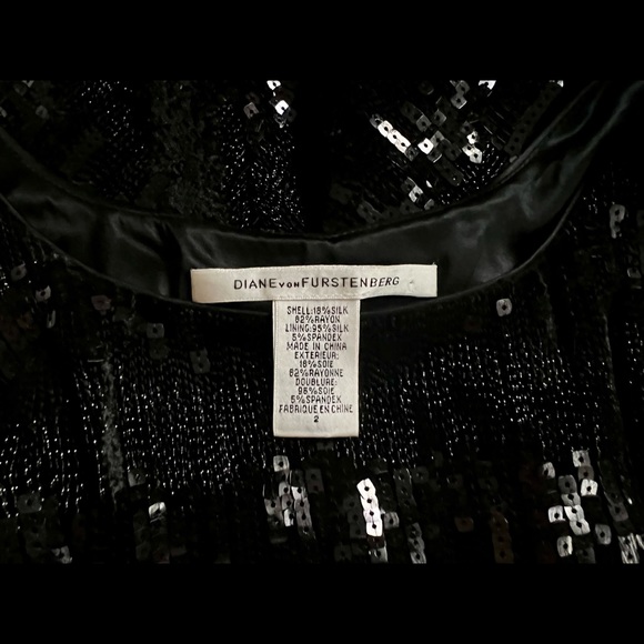 Black Sequin Diane Von Furstenberg Dress - Picture 6 of 9